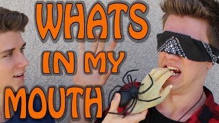 WHATS IN MY MOUTH CHALLENGE HALLOWEEN STYLE  Collins Key ft Devan [upl. by Anwat643]