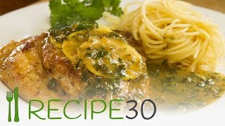 Chicken Piccata a velvety zingy lemon butter chicken with capers  Recipe by wwwrecipe30com [upl. by Melburn831]