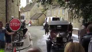 Filming a snow scene in Bampton for Downton Abbey [upl. by Hnil431]