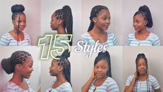 15 WAYS TO STYLE YOUR KNOTLESS BOX BRAIDS Quick and Easy  Beginner friendly [upl. by Arral]