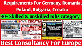 Europe Jobs Vacancy 2024  Skilled amp Unskilled Jobs Category [upl. by Ervin]