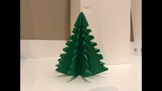 ᐅ Origami Weihnachtsbaum falten  DIY Anleitung  Tannenbaum aus Papier basteln [upl. by Xino]