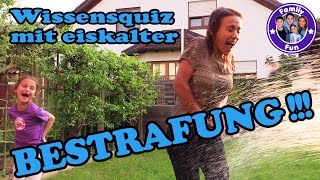 Wissensquiz CHALLENGE mit eiskalter BESTRAFUNG  FAMILY FUN [upl. by Hills]