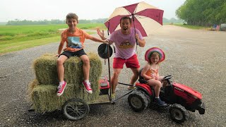 Saving Hay and Tractors from storm  Tractors for kids [upl. by Loydie]