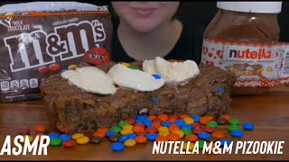 ASMR NUTELLA CHOCOLATE MampM PIZOOKIE  MUKBANG  EATING SHOW [upl. by Rosabel]