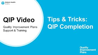 QIP Completion Tips and Tricks [upl. by Nybor590]