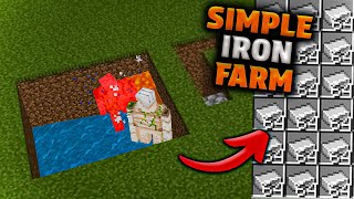 Simple 121 Iron Farm in Minecraft Bedrock MCPEXboxPSSwitchPC [upl. by Letsirhc]