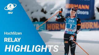 World Cup 2324 Hochfilzen Men Relay Highlights [upl. by Nyliuqcaj]