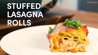 Kenzies Kitchen  How to Make Giada De Laurentiis Stuffed Lasagna Rolls [upl. by Anela708]