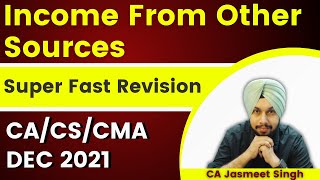 Income From Other Sources  Income Tax Revision  CA Inter  Dec 2021  CS Exec  CMA Inter June21 [upl. by Nalym]