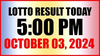 Lotto Result Today 5pm October 3 2024 Swertres Ez2 Pcso [upl. by Anat]