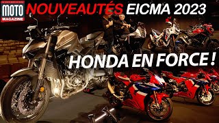 Toutes les nouveautés Honda EICMA 2023 ▶︎ Moto Magazine [upl. by Inalaek72]