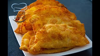 Einfaches Chebureki  Tschebureki Rezept  Teigtaschen mit Hackfleisch  чебуреки [upl. by Nowd]