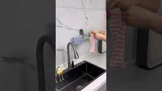 Suction Cup Rag Rack  Hygienic and Convenient Kitchen Organization [upl. by Krall93]