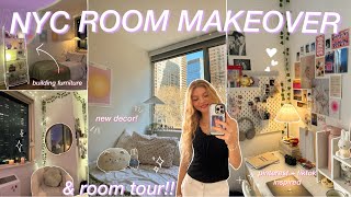 NYC BEDROOM MAKEOVER  ROOM TOUR new furniture amp decor 🪴 pinteresttiktok inspired transformation ✨ [upl. by Yrrehc]