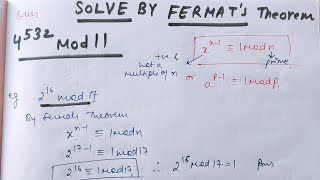 Fermats Theorem Numerical examples  Important for exams [upl. by Torp581]