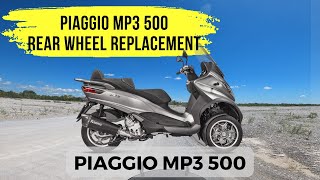 Piaggio MP3 500 rear Tyre  Wheel change [upl. by Gay]