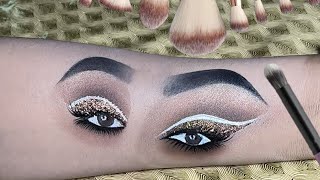 eyeshadow practice beginner  eye makeup tutorial  eyeshadow practice on hand easy trick eyeshadow [upl. by Anuqahs]