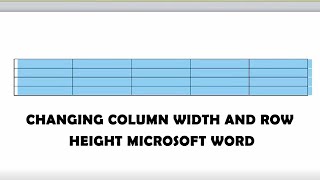 Changing Column Width and Row Height Microsoft Word  Resize table cells in Word [upl. by Arand]