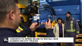 Toronto to spend 56M to install side guards on city trucks [upl. by Jestude892]