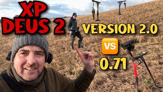 XP DEUS 2 version 071 versus version 20 on the gallows field Perthshire Scotland metaldetecting [upl. by Hudis]