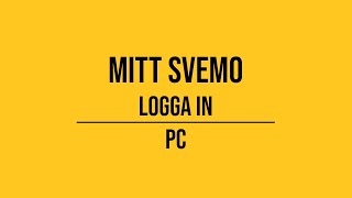 Mitt Svemo  Logga in via PC [upl. by Shaer322]