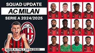 AC MILAN OFFICIAL SQUADS WITH ALVARO MORATA  AC MILAN SQUAD UPDATE 20242025  SERIE A 202425 [upl. by Naillig758]