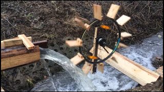 Homemade water wheel generator [upl. by Giliana302]