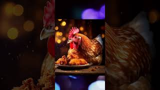 Rooster eating fried chicken chicken pets animalslover animals [upl. by Nugent]