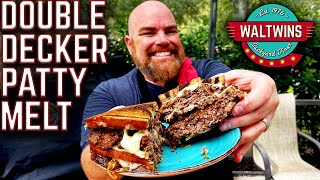 HOW TO MAKE THE BEST DOUBLE DECKER PATTY MELT ON THE GRIDDLE EASY RECIPE  AMAZING [upl. by Taddeusz979]