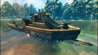 Navy MKVI inspired Valheim boat  mod ValheimRaft  Turrets [upl. by Chandless593]