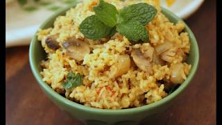 Mushroom Biryani  Mushroom Biriyani Recipe  South Indian Mushroom Biryani Recipe [upl. by Glantz676]