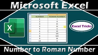 Number to Roman Number in Excel  Change Number in a Roman Number  Convert Number to Roman Number [upl. by Lalo]