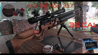 Kral Big Horn 357 35cal shooting 818gr predator polymag at 91foot pounds traveling at 709 fps [upl. by Laszlo321]