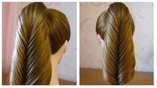 Tuto coiffure simple queue de cheval originale ✨ fausse tresse épi de blé ✨ facile a faire [upl. by Nosemyaj]