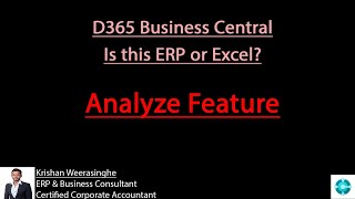 Analyze Feature  D365 Business Central [upl. by Jacquenette]