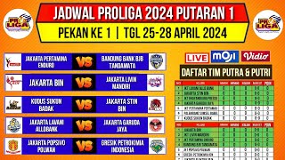 Jadwal Proliga 2024Jadwal Proliga Putaran 1 Pekan ke 1Daftar Tim Proliga 2024Live Moji [upl. by Wiencke987]