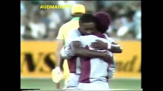 Eldine Baptiste bowls a Jaffer World Series Cricket 1984 [upl. by Ahsekel221]