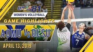 UAAP 81 WV ADMU vs DLSU  Game Highlights  April 13 2019 [upl. by Grefer568]