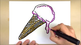 Flipchart gestalten  Eiskrem in der Waffel  lecker  Visualisieren lernen [upl. by Shoemaker393]