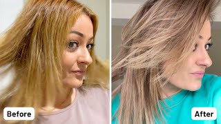 Toning Orange Hair with Wella T14 amp Wella 050 [upl. by Pittman]