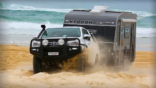 BEACH TOWING  TOYOTA HILUX with KEDRON® Caravan [upl. by Stallworth]