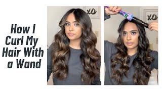 HOW TO CURL YOUR HAIR WITH A WAND FOR BEGINNERS [upl. by Templeton]