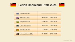 Ferien Rheinland Pfalz 2024 [upl. by Ecinreb]