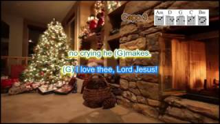 Away in a Manger with chords lyrics and vocal for guitar and ukulele [upl. by Haelam690]