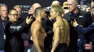 UFC 310 Alexandre Pantoja vs Kai Asakura Weigh in Face Off [upl. by Lladnyk]