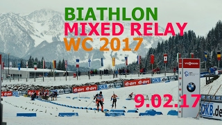 BIATHLON MIXED RELAY 9022017 World Championships Hochfilzen Austria [upl. by Atinna881]