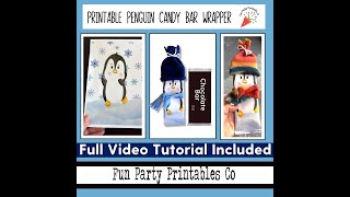 Penguin Candy Bar Wrapper Tutorial DIY Candy Gifts [upl. by Anitrak]