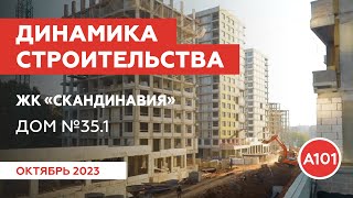 Динамика строительства дома 351 в ЖК «Скандинавия» [upl. by Eyr]