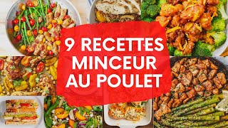 9 savoureuses RECETTES MINCEUR au poulet  Faciles et rapides 🍗😻 [upl. by Elcarim175]